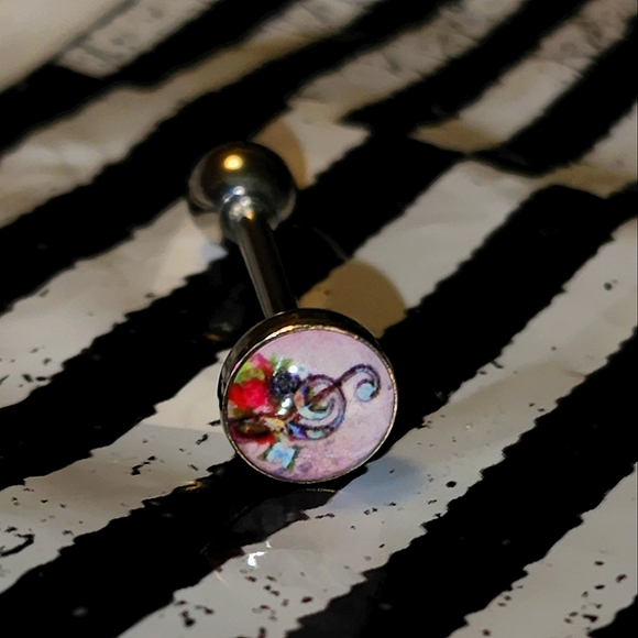 Music note 14g tongue ring - Picture 1 of 2